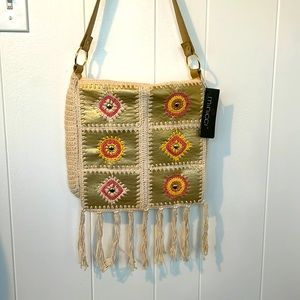 Boho Crochet Fringe Crossbody Tote